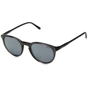 NWT Polo Ralph Lauren Men’s PH4110 Round Sunglasses Black/Grey Mirror 50mm